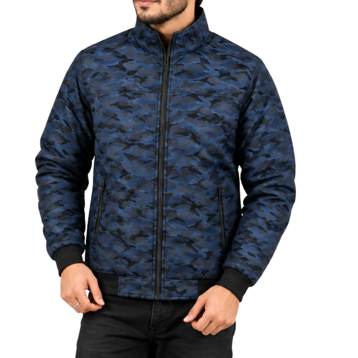 KM-510 Camouflage High-Neck Winter Jacket For Mens