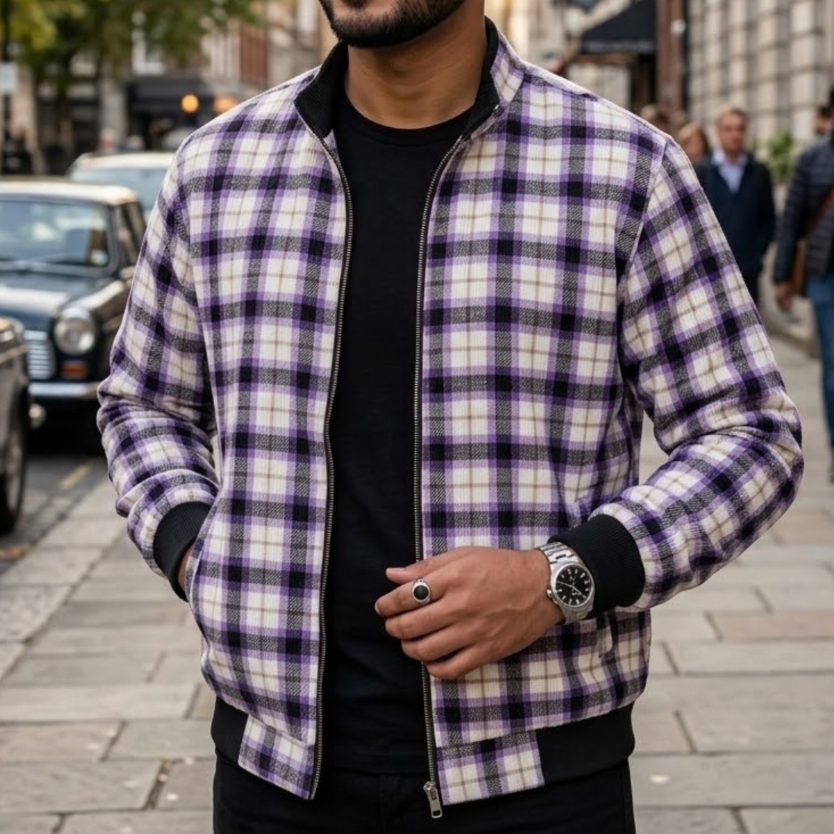 Men’s Corduroy Jacket in Lavender White CD-60