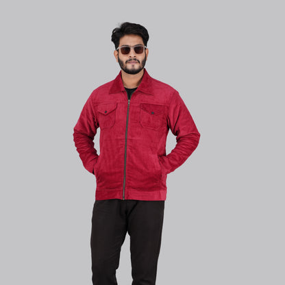 Men’s Corduroy Jacket in Dark Red -CD-815