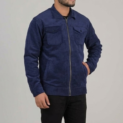 Men’s Corduroy Jacket in Navy Blue-CD-830