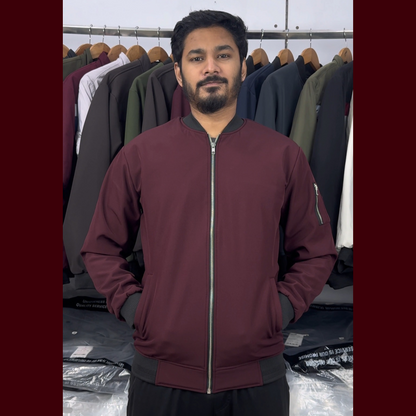 V-4 Maroon Red Bomber Jacket