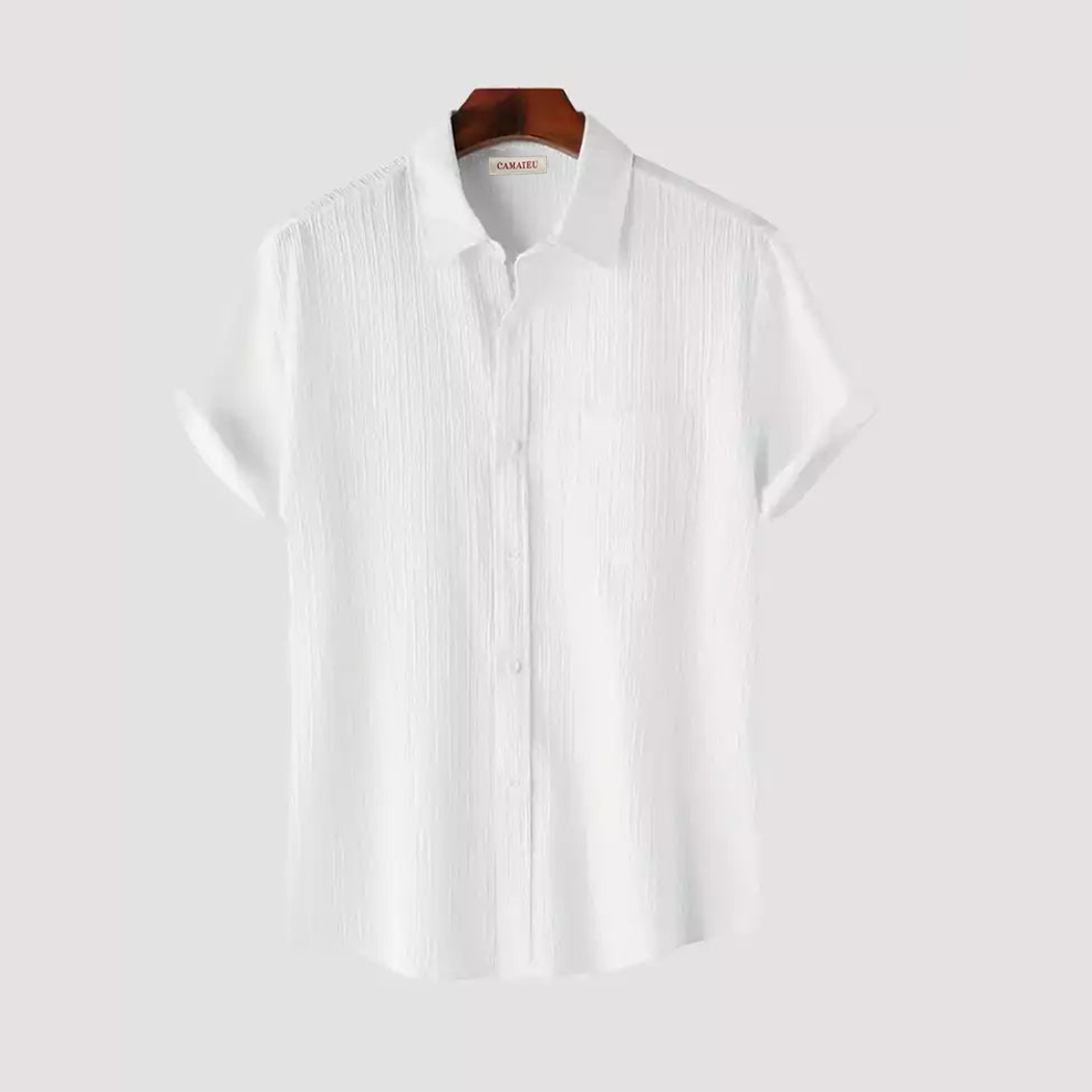 White Color Short Sleeved Shirt‌‌‌‌‌| H-404