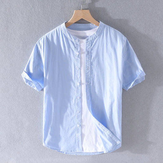 Men's Band Collar Shirt