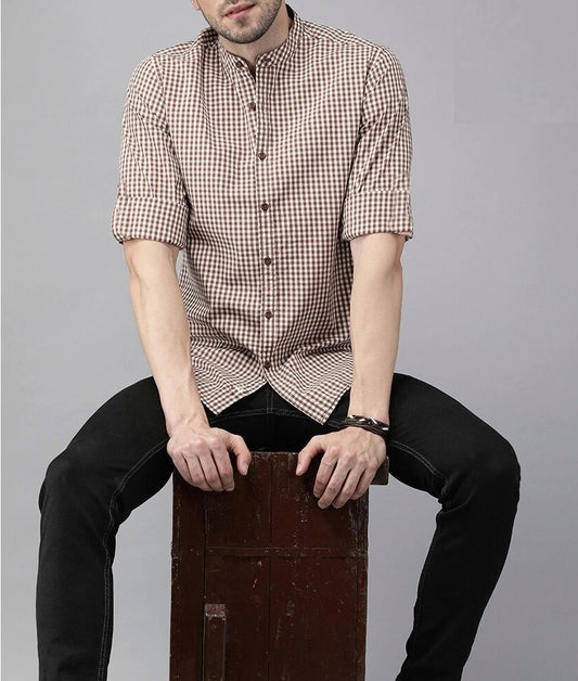 Men's Band Collar Shirt